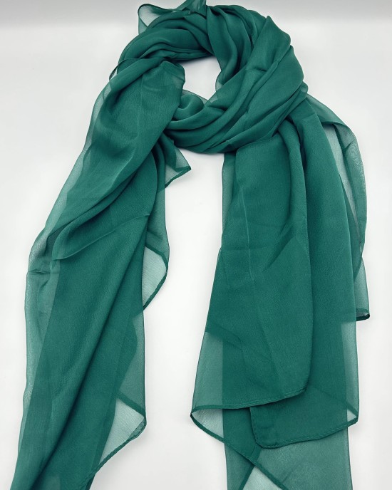 Dark green thin large gauze scarf